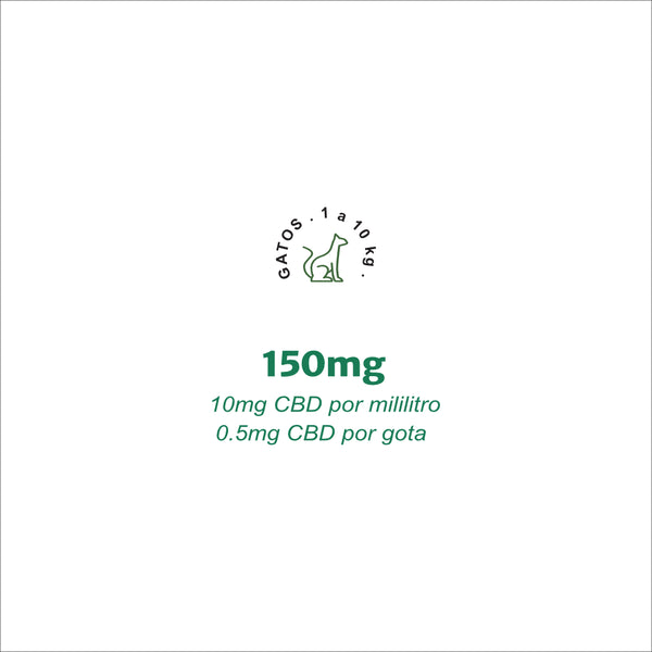 CBD Suplemento Natural Cannábico Gatos 150mg/15ml 1 a 10kg