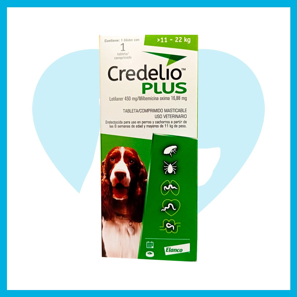 CREDELIO PLUS TABLETA ANTIPARASITARIA INTERNA Y EXTERNA PARA PERRO 11 KG - 22 KG 1 TABLETA