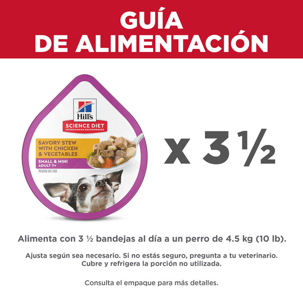 HILL'S SD ADULT 7+ SMALL & MINI ALIMENTO HÚMEDO EN TRAY PERRO SENIOR RAZA PEQUEÑA POLLO Y VEGETALES 99G