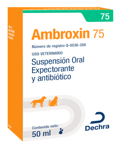 Ambroxin 75mg Suspensión Oral 50ml (requiere receta medica veterinaria vigente)