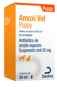 Amoxi Vet Puppy 50mg Suspensión Oral 50ml (requiere receta medica veterinaria vigente)