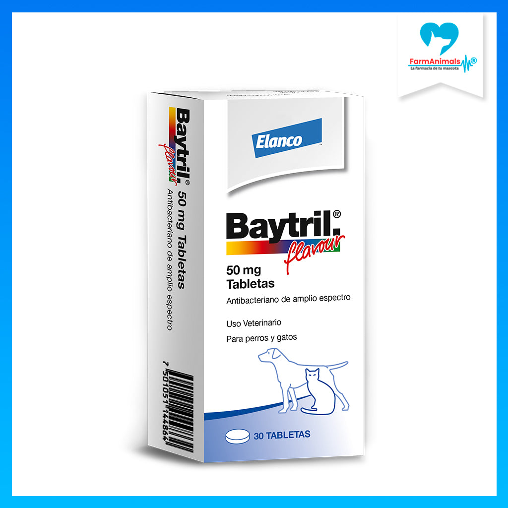 Baytril 50mg Caja 30 Tabletas