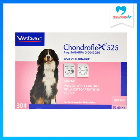 VIRBAC CHONDROFLEX 525 CAJA 30 TABS.
