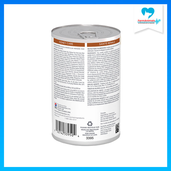 HILL'S PERRO K/D PROBLEMAS RENALES ESTOFADO LATA 350 G