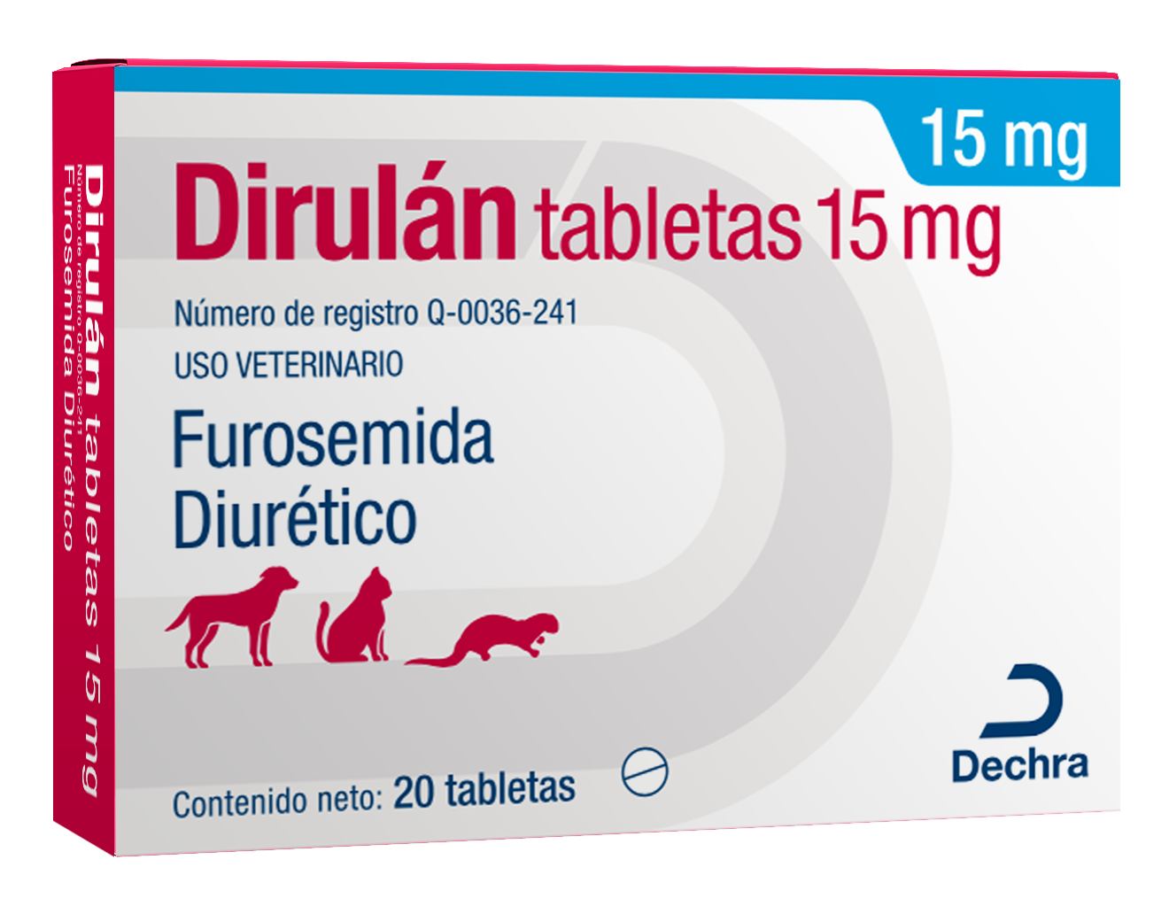 Dirulan 15mg Caja 20 Tabletas (requiere receta medica veterinaria vigente)