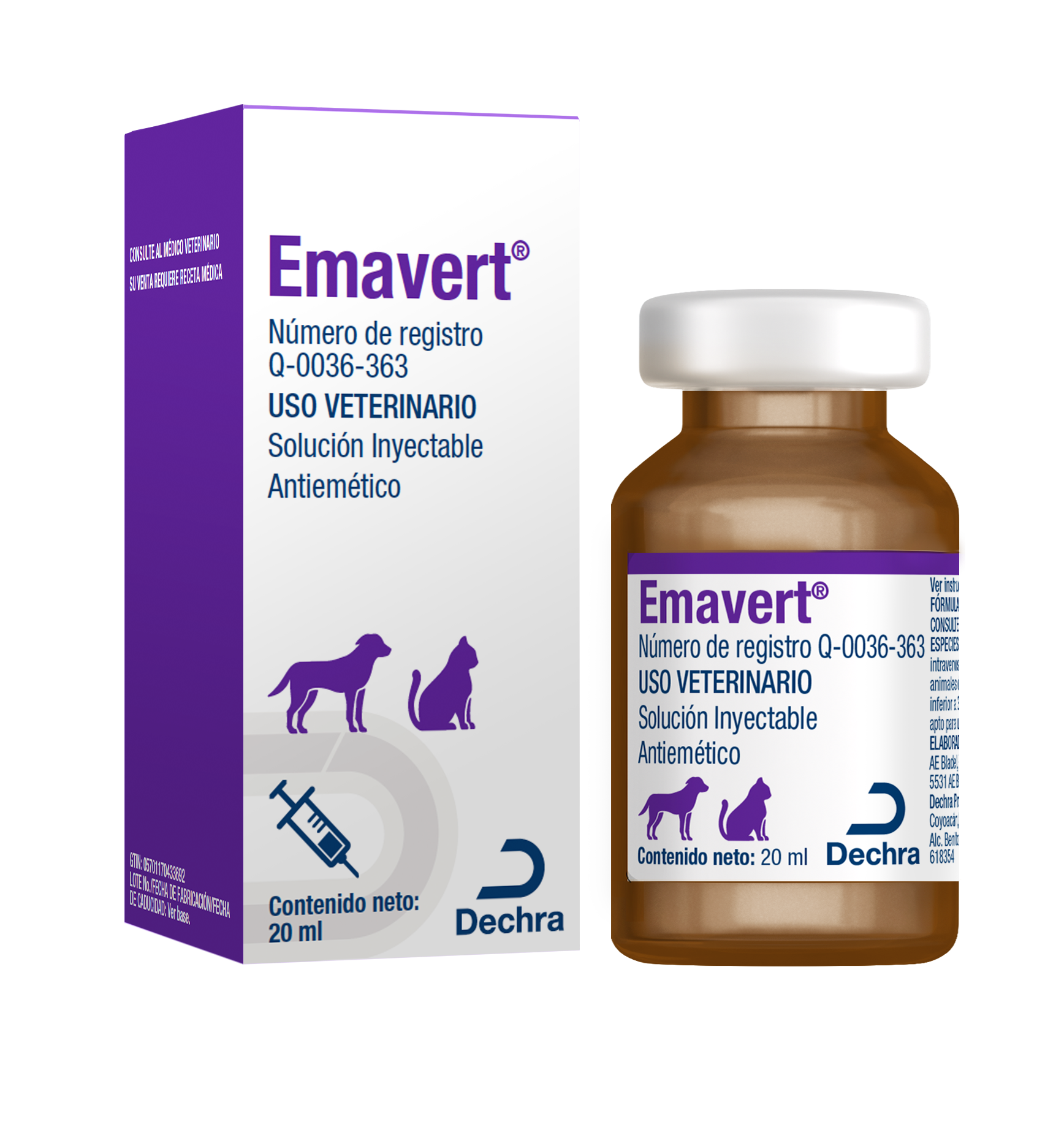 Emavert solución inyectable 20 ml (requiere receta medica veterinaria vigente)
