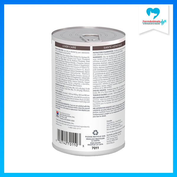 HILL'S PERRO L/D PROBLEMAS HEPATICOS LATA 370 G