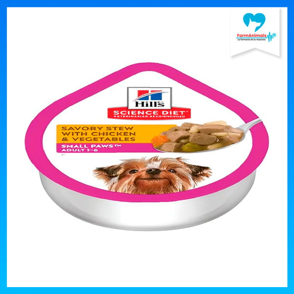 Hill's SD ADULT SMALL & MINI, ALIMENTO HÚMEDO  EN TRAY PERRO ADULTO POLLO Y VEGETALES 99 G
