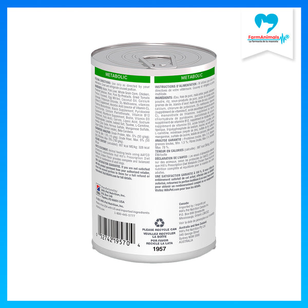 HILL'S PERRO METABOLIC LATA 370 G