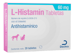 L-Histamin Caja 60 mg 20 Tabletas (requiere de receta medica veterinaria vigente)