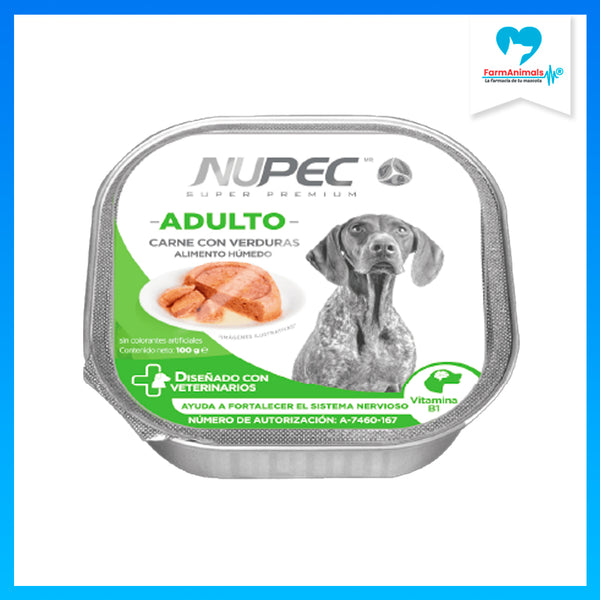 NUPEC ADULTO LATA 100 MG CARNE CON VERDURAS