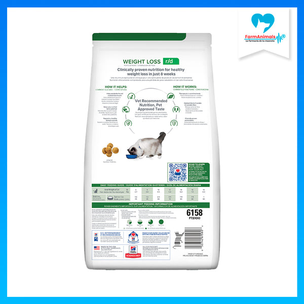 HILL'S GATO R/D REDUCCION DE PESO, HIPERLIPIDEMIA 3.9 KG