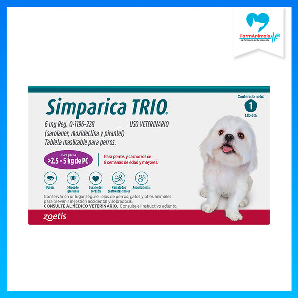 Simparica TRIO 6mg 2.5 - 5kg 1 Tableta