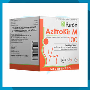 AzitroKir M 100mg Caja 6 Tabletas (requiere receta medica veterinaria vigente)
