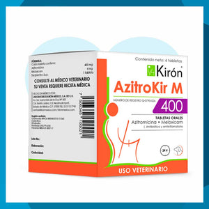 AzitroKir M 400mg Caja 6 Tabletas (requiere receta medica veterinaria vigente)