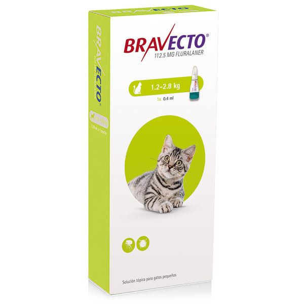 Bravecto Spot On Para Gatos Pequeños 112.5mg 1.2 - 2.8kg 1Pz