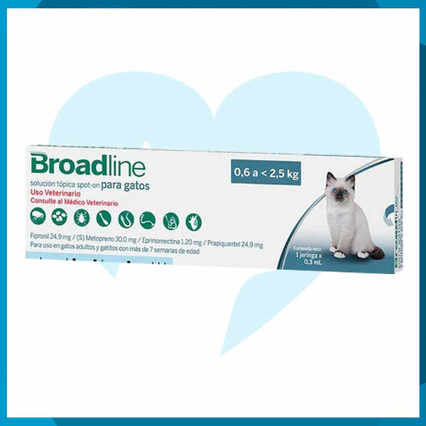 Broadline Spot-On Solución Tópica Para Gato 0.6 - 2.5kg 1pz (requiere receta medica veterinaria vigente)