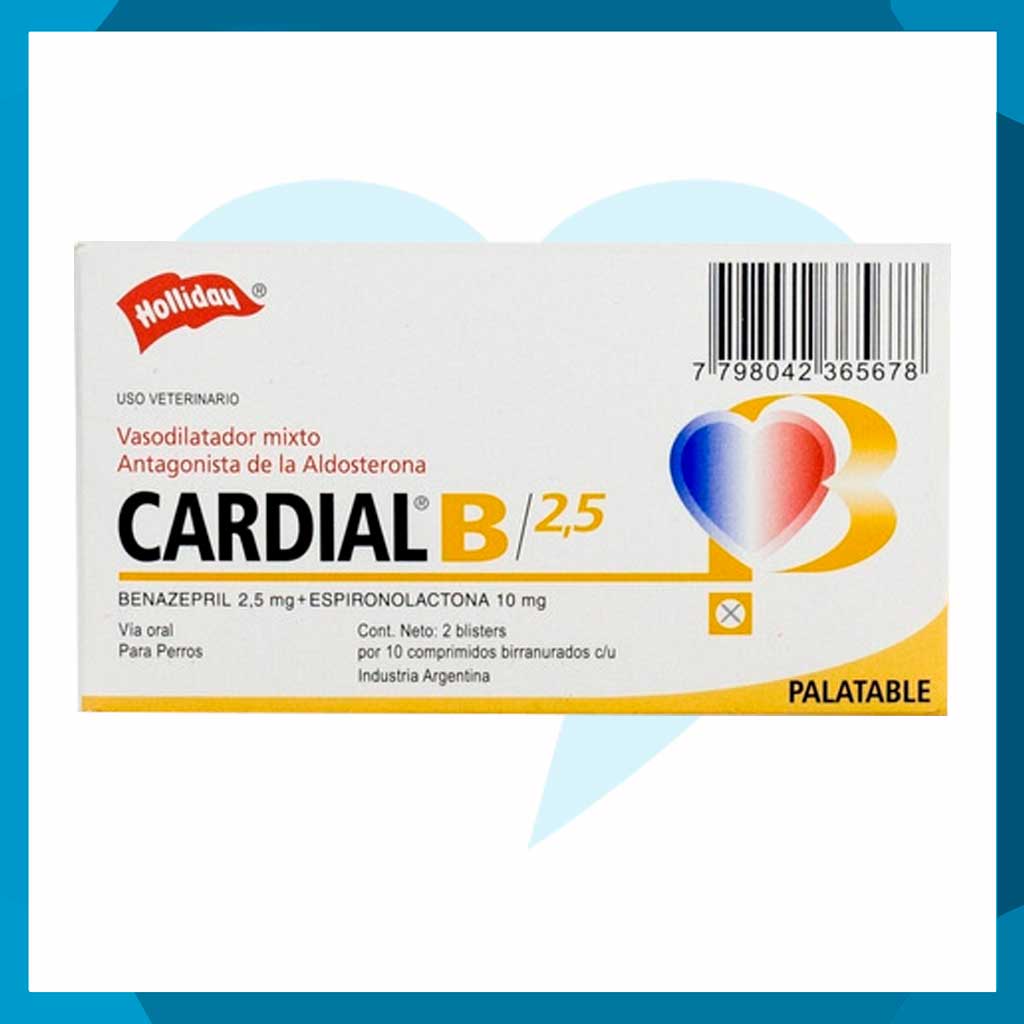 Cardial B 2.5mg Caja 20 Comprimidos