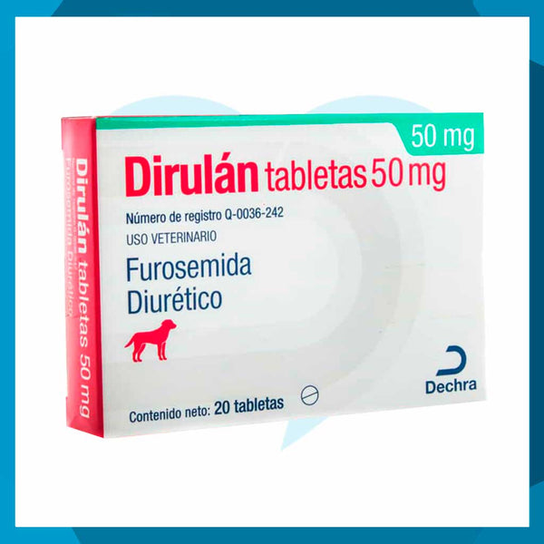 Dirulan 50mg Caja 20 Tabletas (requiere receta medica veterinaria vigente)
