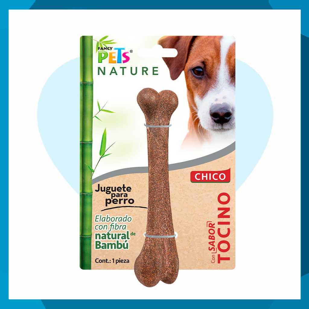 Juguete Fancy Pets Hueso Chico Triple De Bambu Sabor Tocino