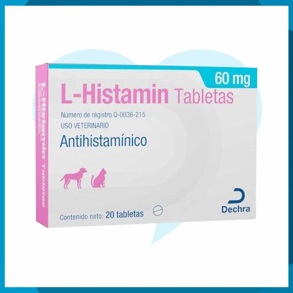 L-Histamin Caja 60 mg 20 Tabletas (requiere de receta medica veterinaria vigente)