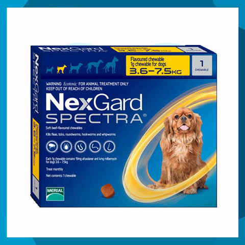 NexGard Spectra 3.6 a 7.5kg 1 Tableta Masticable