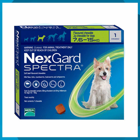 NexGard Spectra 7.6 a 15kg 1 Tableta Masticable