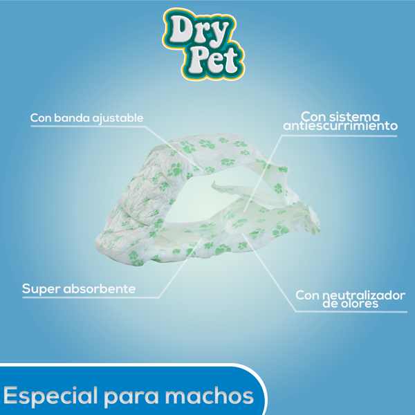 Pañal Fancy Pets Para Perro Macho MED 12pzas