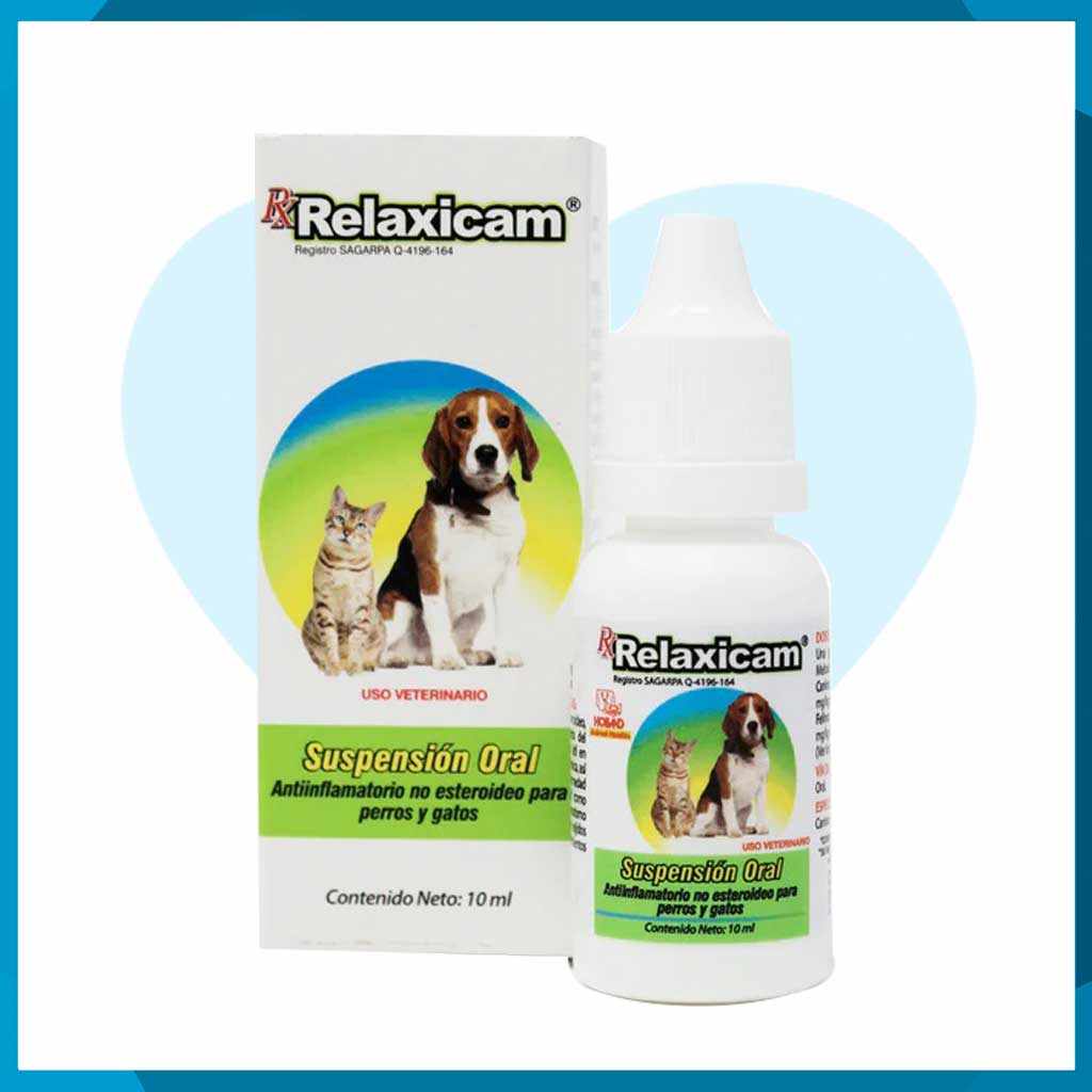 RX Relaxicam 1.5mg Suspensión Oral 10ml (requiere receta medica veterinaria vigente)