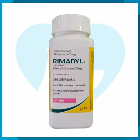 Rimadyl 75mg Frasco 60 Tabletas Masticables (requiere receta medica veterinaria vigente)