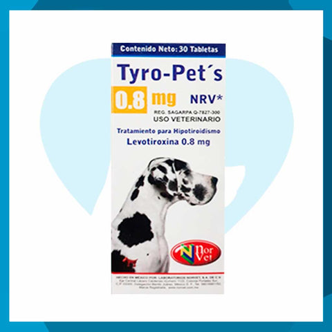 Tyro Pets XL 0.8mg Caja 30 Tabletas