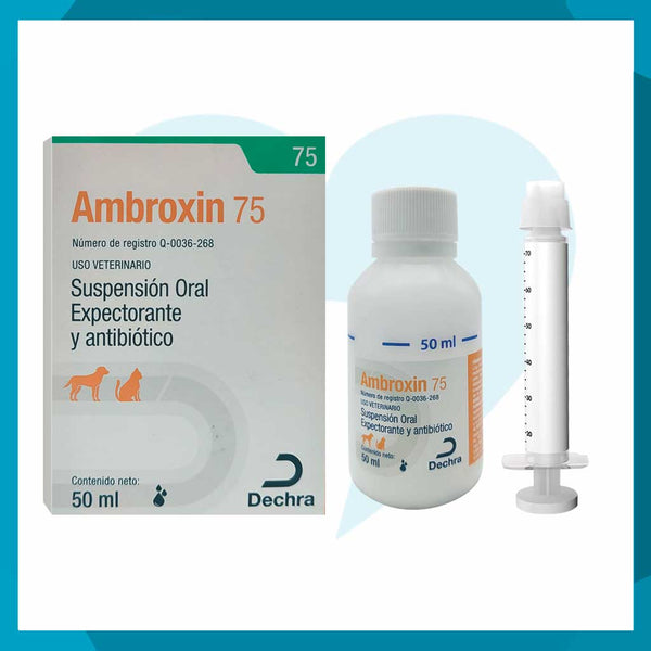 Ambroxin 75mg Suspensión Oral 50ml (requiere receta medica veterinaria vigente)