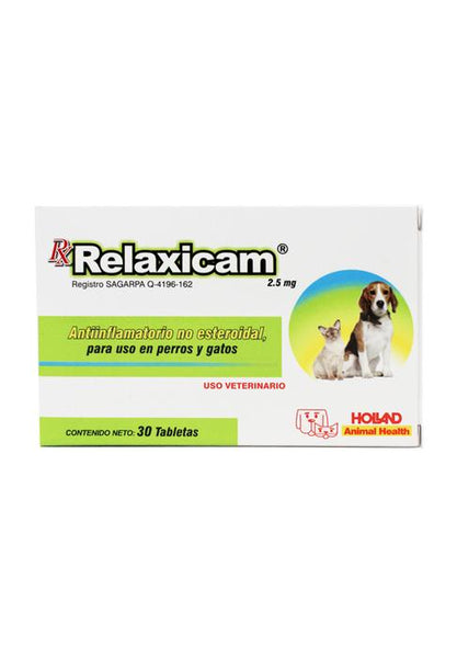 RX Relaxicam 2.5mg Caja 30 Tabletas (requiere receta medica veterinaria vigente)